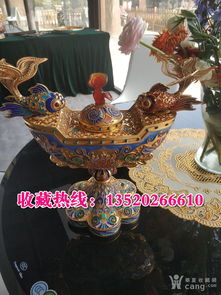 富貴雙金 景泰藍 李佩卿大師作品 掐絲琺瑯工藝品