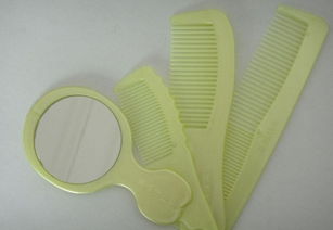 供應塑料四件套梳子鏡梳套裝工藝品價格 廠家 圖片