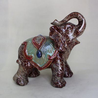 【動物工藝品 大象擺件鎮宅吉祥 窯變風格 陶瓷窯變大象擺件 XZ6383】價格,廠家,圖片,陶瓷工藝品,德化縣友誠陶瓷商行-